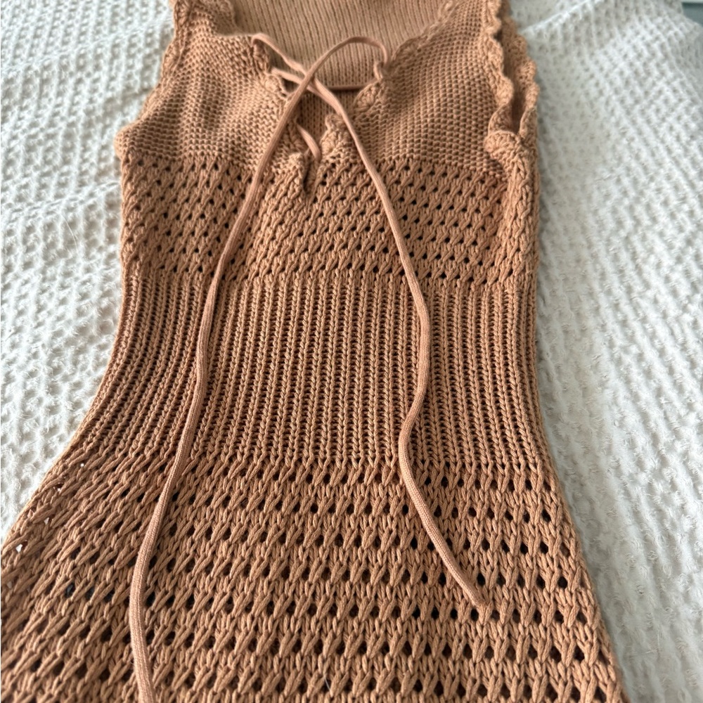 Elegant Tan Knit Dress